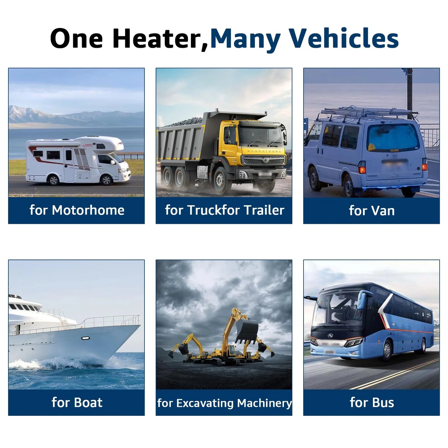 Jacgood Diesel Heater 12V Muffler 8KW Air Diesel Heater 12V Diesel Air Heater with LCD Switch for Car Trucks Motor- Home Boat Bus Can，Black