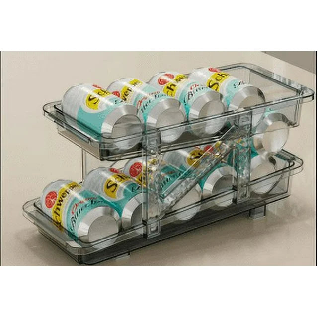 VAVSEA Soda Can Dispenser for Refrigerator, Set of 2 Adjustable Width Soda Can Organizer