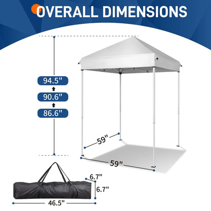 Ktaxon Pop Up 5ft x 5ft Canopy Patio Tent Folding Gazebo Backyard Canopy White