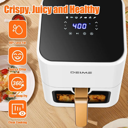 PRIJESSE Deime 4.2 qt Air Fryer, White - Digital LCD