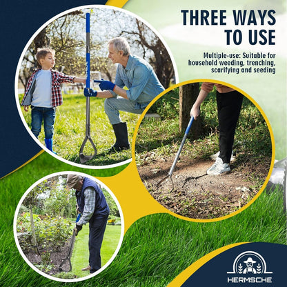 Luxvie Hula Hoe Garden Hoe Heavy Duty Long Handle Adjustable Garden Hoes for Weeding Gardening Tool Stainless Steel Scuffle Hoe Garden Tool V-Blade,Black