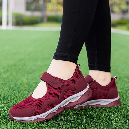 LASUDRAA Women's Shoes Elderly Shoes Mesh Comfortable Lightweight Middle-aged Elderly Walking Sneakers