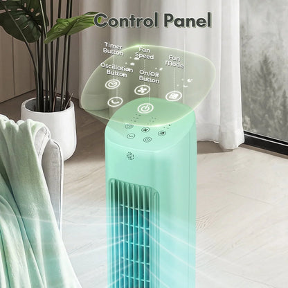 Havato Tower Fan for Bedroom, 85° Oscillating Fans, 3 Speeds, 15H Timer, 3-in-1 Fan Modes, Normal/Natural/Sleep Fan Modes, Green