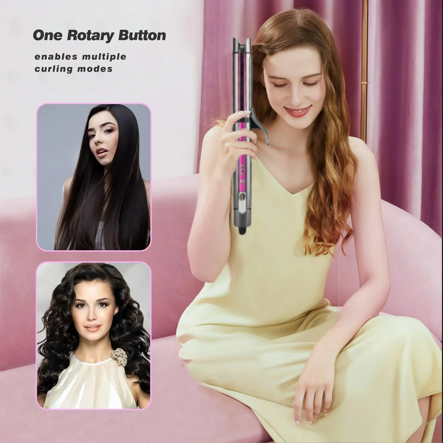 Iris Pretech Ceramic 1.3 in ABS Multi Functional Hair Curling Iron, Fast Heating, Auto Shut off, Digital Display, Gray