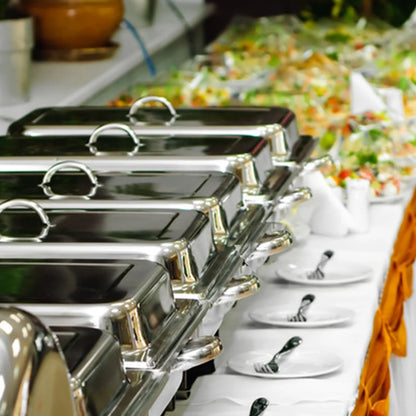 Jacgood Chafing Dish 8Qt Stainless Steel Chafer 10 Packs Full Size Rectangular Chafers for Catering Buffet Warmer Set