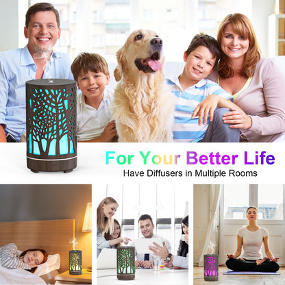 Essential Oil Diffuser, Aromatherapy Diffuser with 7 Colors Light, Ultrasonic Mist Humidifier for Home Bedroom