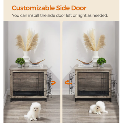 Gimars Dog Crate Furniture - Heavy-Duty Kennel with Side End Table Design