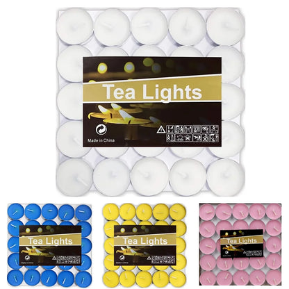 Aiteng 50Pcs Smokeless Small Candles Dripless & Long Lasting Mini Tea Light Candles for Dinners Parities Home Decoration Wedding, White