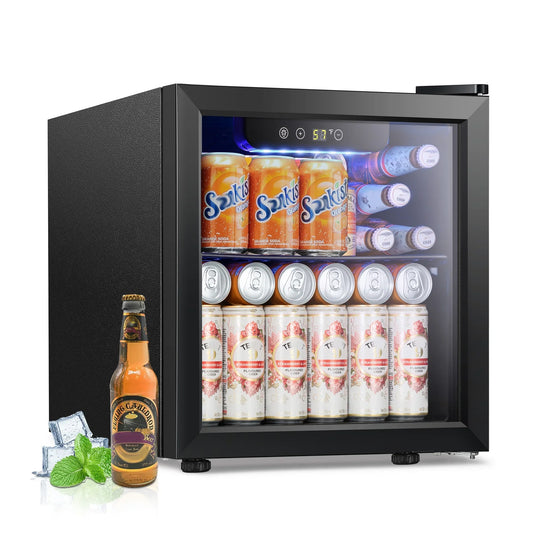 Moifoi 12 Bottle Wine Cellar, Mini Fridge w/ Glass Door and Adjustable Removable Shelves, for Home /Office, 1.3 Cu.ft.