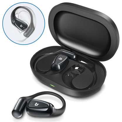 BlitzRock Ultra-Light Open Ear Wireless Earbud, bluetooth V5.4 Wireless Headphones with Microphone, IPX7 Waterproof Sport Earphone