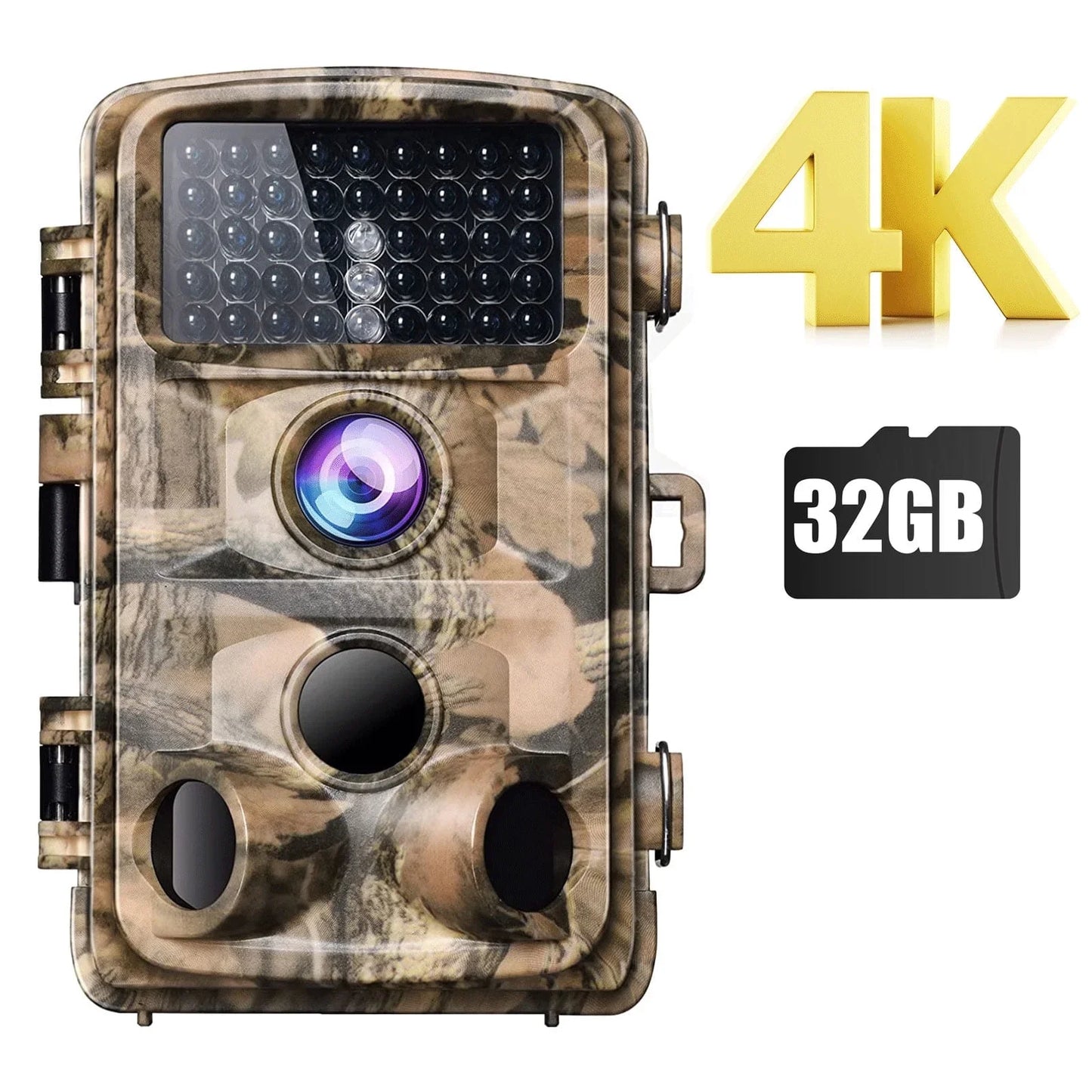 CAMPARK Trail Camera with SD Card 4K 42MP Deer Hunting Game Camera with Infrared Night Vision Fast Trigger Time Motion Activated Waterproof IP66 120° Wide Angel 2.4" LCD Trail Wildlife Camera
