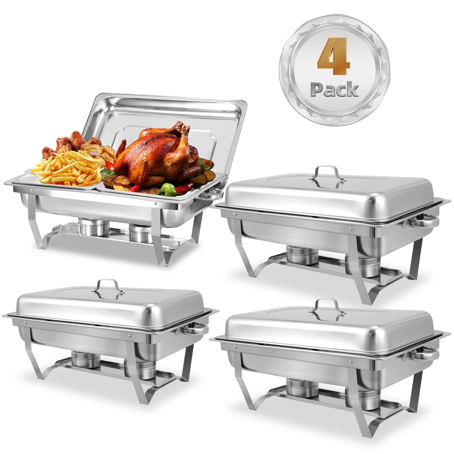 Chafing Dish Buffet Set 41 Pack, PRIJESSE 8QT Stainless Steel Chafing Dishes 2* 1/2 size food pans for Buffet, Chafers and Buffet Warmers Sets for Parties, Events, Wedding, Camping, Dinner