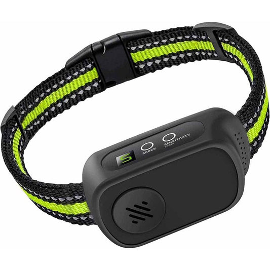 Dog Bark Collar, Bark Shock Collar with Beep Vibration Shock, Bark Collar for Large Medium Small Dogs, Rechargeable Humane Anti Barking Training Collar with 5 Adjustable Sensitivity, Waterproof
