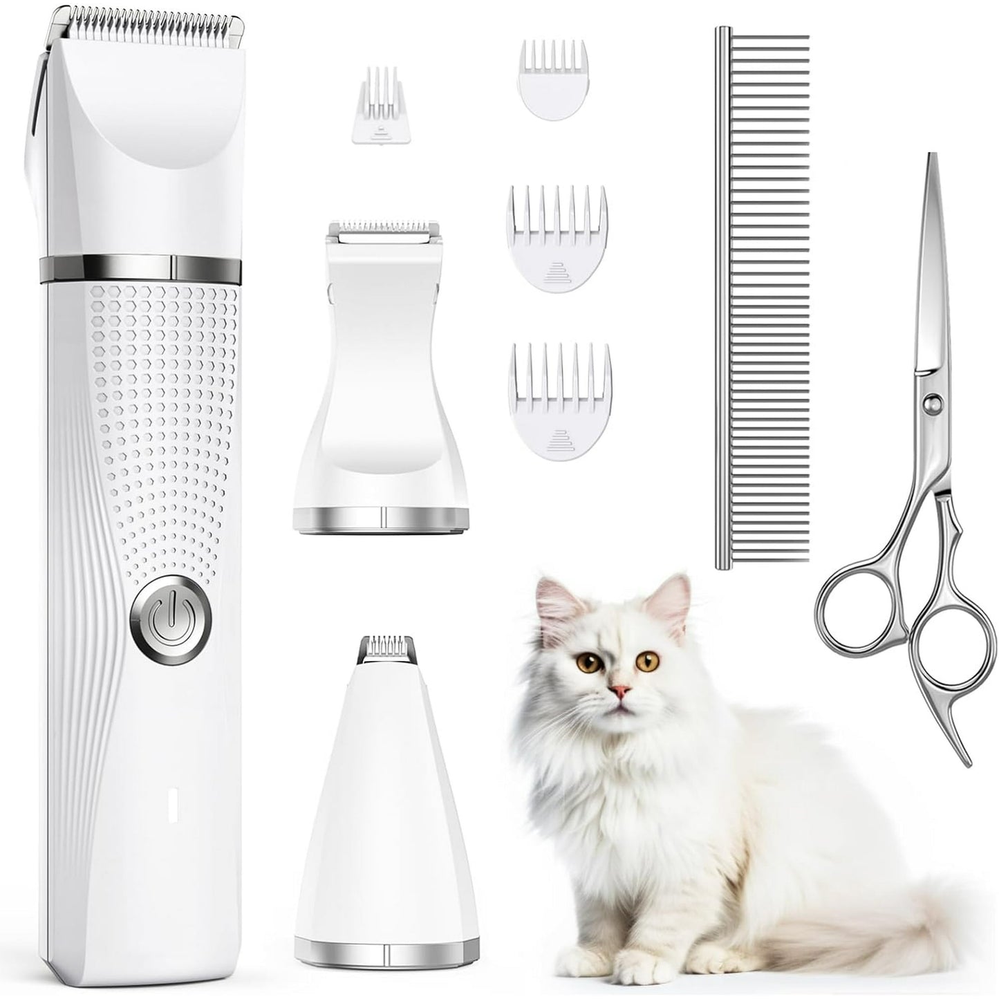 Cat Grooming Clippers Kit for Matted Hair, Bautrium 3 in 1 Electric Pet Hair Trimmer for Thick Hair, Heavy Coat Butt Shaver Cordless Cat Razor Claw Fur Trimmer for Dogs and Other Small Animals at Home