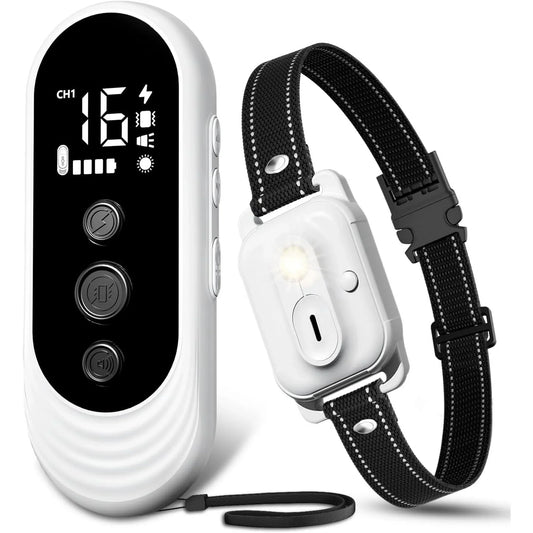 Dog Training Collar with Remote, 3300ft Range Shock Collar for Small, Medium, Large Dogs (8–120 lbs), IPX7 Waterproof, Rechargeable, with Beep, Vibration, Safe Shock & Light Modes