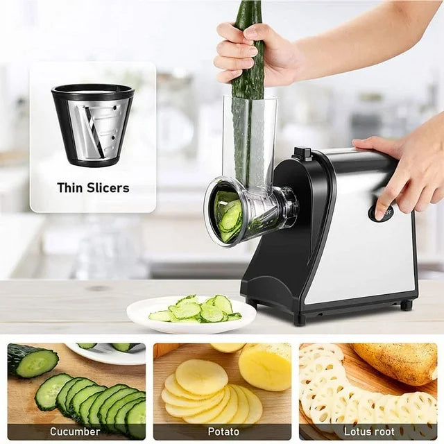 Electric Cheese Grater Shredder, Electric Salad Maker for Home Kitchen Use, One-Touch Easy Control, Electric Grater for Vegetables