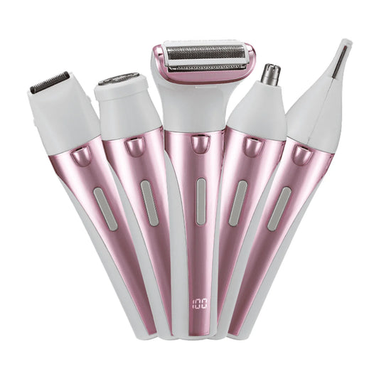 5-in-1 Nose Hair Trimmer for Women ¨C Face, Bikini & Body Shaver ¨C Electric Razor with Waterless Design for Smooth Skin