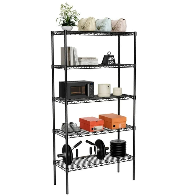 EverPick 5-Tier Storage Shelving Unit, Adjustable Metal Wire Racks Heavy Duty Standing Shelf Organizer for Kitchen, Closet, Pantry, Garage, Bathroom, Laundry