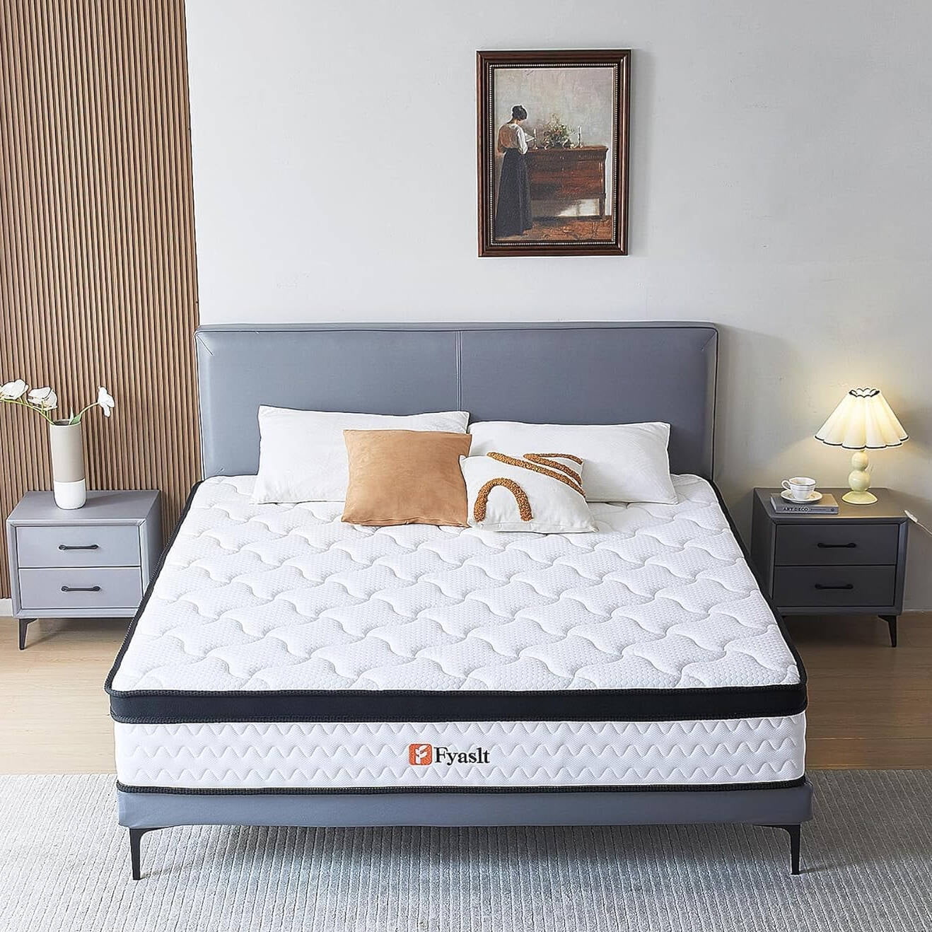 Fyaslt Queen Size Mattress, 10 Inch Memory Foam Hybrid Mattress in a Box with Individual Pocket Spring for Motion Isolation & Strong Edge Support & Pressure Relief, CertiPUR-US,100 Nights Trial