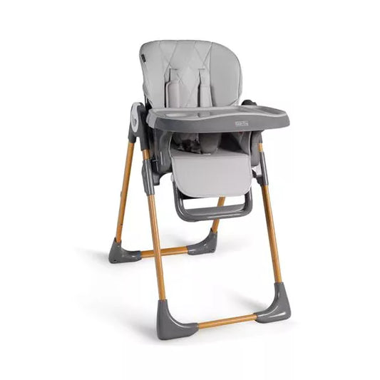 Kinder King Foldable 3 in 1 High Chair for Babies & Toddlers, Converts to Toddler Chair, Adjustable Height, Recline, Double Trays, Easy to Clean, Gray