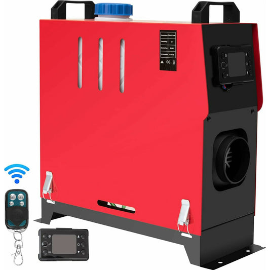 Jacgood 12V 8KW Diesel Air Heater, Black, With LCD Display, Remote Control, Silencer, for Recreational Vehicle