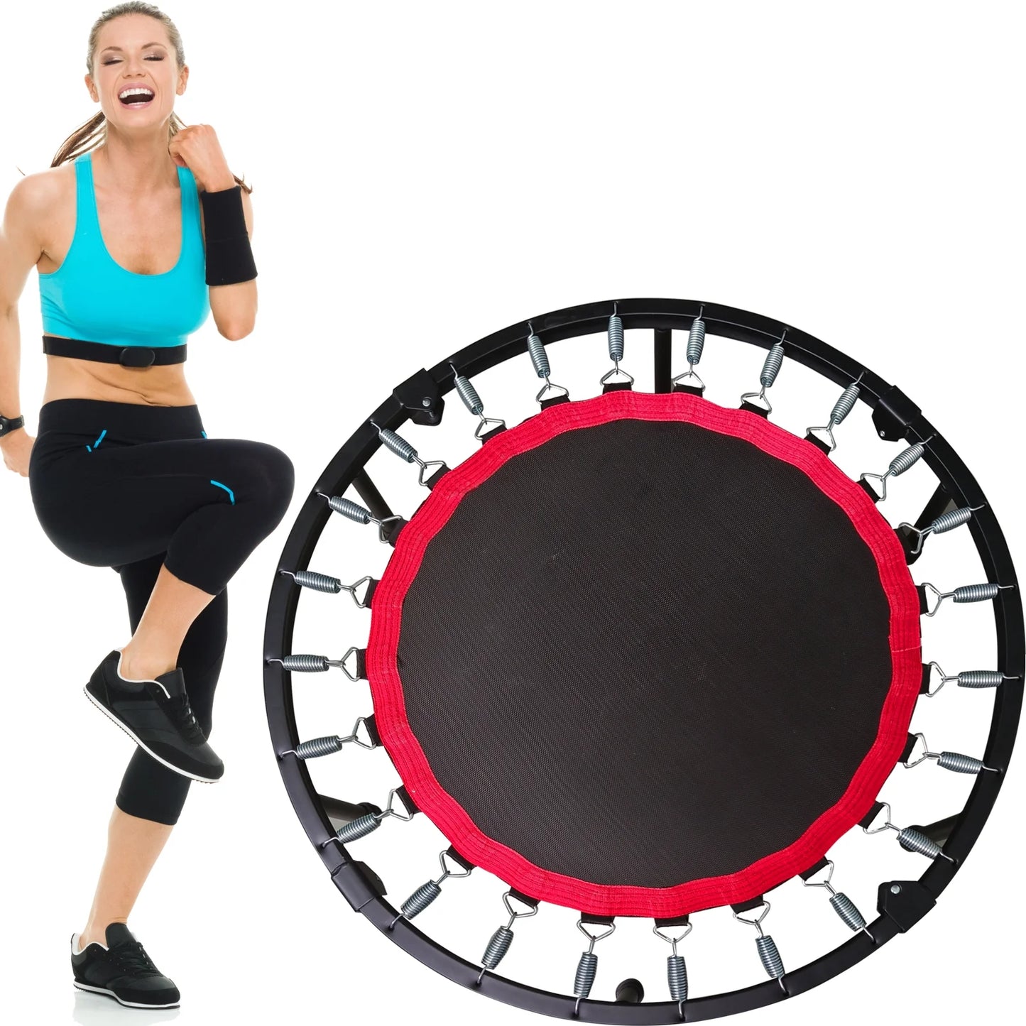 Jacgood 36" Exercise Mini Trampoline, Foldable Rebounder Mini Trampoline for Adult, Fitness Exercise Rebounder Trampoline Indoor Outdoor Workout 440 lb Weight