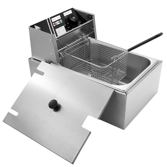 Jacgood 6L Stainless Steel Electric Fryer With Basket For Home Kitchen And Restaurant Professional Commercial Electric Deep Fryer