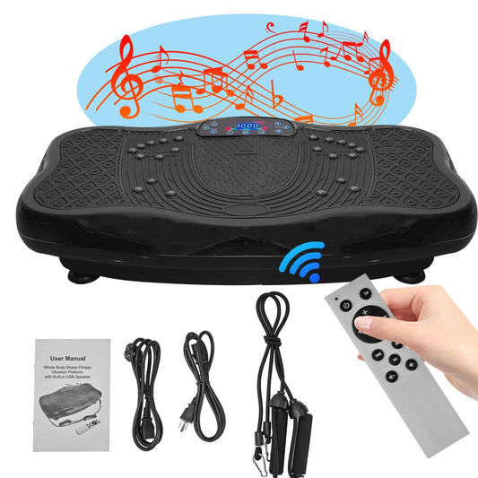 Jacgood XXL Vibration Plate, 330lbs 120 Levels Whole Body Workout Vibration Fitness Platform w/ Resistance Bands - Home Training Equipment for Wellness and Fitness