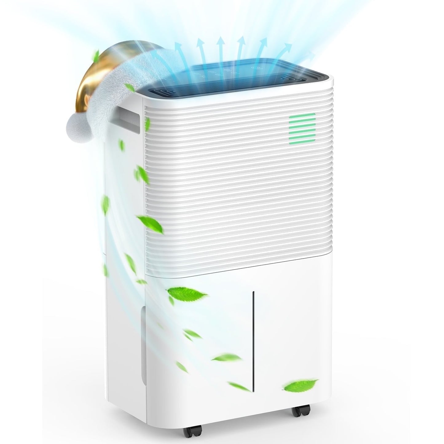 KISSAIR 15 Pint Dehumidifier for Home with Drain Hose, 1,000 Sq. ft Coverage Area, Intelligent Humidistat & Monitor, Auto & Drying Mode, 24H Timer, Auto Defrost