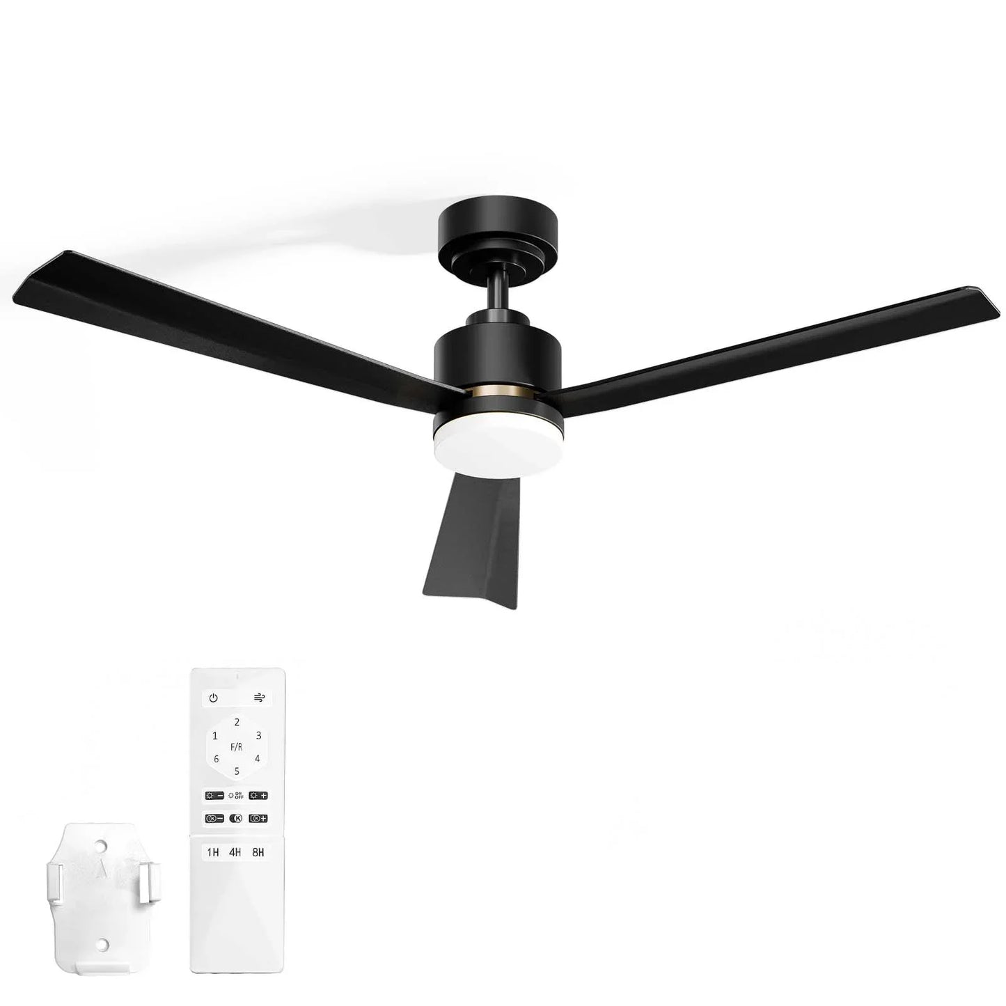 KISSAIR LED Ceiling Fan with Light, Remote Control, 6 Fan Speeds, Dimmable Brightness & Color Temperature