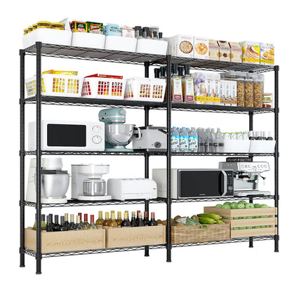 Ktaxon 1500LBS Heavy Duty Wire Shelving, 10-Tier Steel Garage Storage Rack, Adjustable DIY Metal Commercial Shelving for Garage Pantry Storage Organizer, 58"W x 13.8"D x 71"H