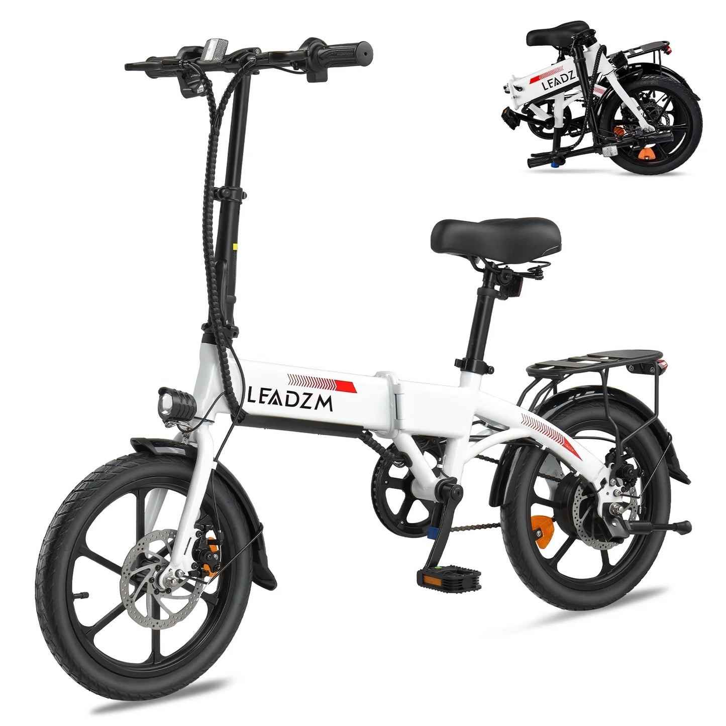 Ktaxon 16in Folding Electric Bike for Adults Teens, 350W 36V/7.5AH Ebike, MAX 15.5MPH Commuter Bicycle for Women/Men, LCD Display