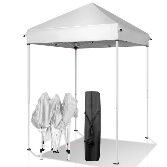 Ktaxon Pop Up 5ft x 5ft Canopy Patio Tent Folding Gazebo Backyard Canopy White