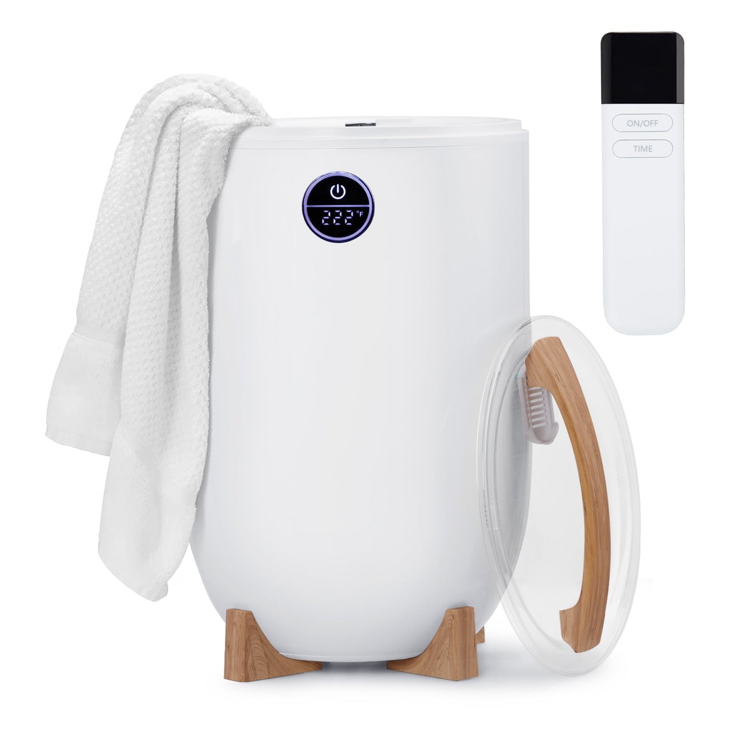 Ktaxon Towel Warmer Bucket Style, Large Towel Heater with Remote Control, Adjustable Timer, LED Display, Fragrance Holder, Child Safety Lock, Fits Up to Two Oversized Towels for Bathroom, Hot Tub, Spa
