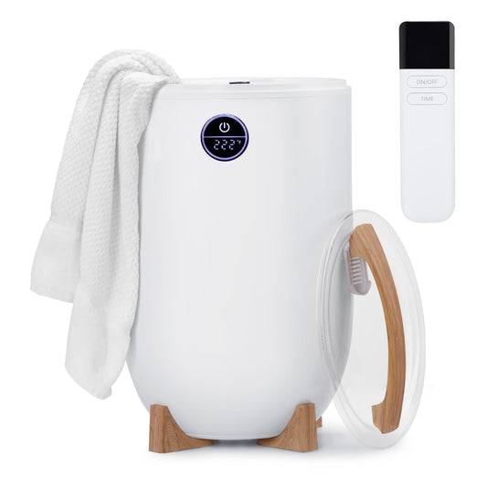 Ktaxon Towel Warmer Bucket Style, Large Towel Heater with Remote Control, Adjustable Timer, LED Display, Fragrance Holder, Child Safety Lock, Fits Up to Two Oversized Towels for Bathroom, Hot Tub, Spa