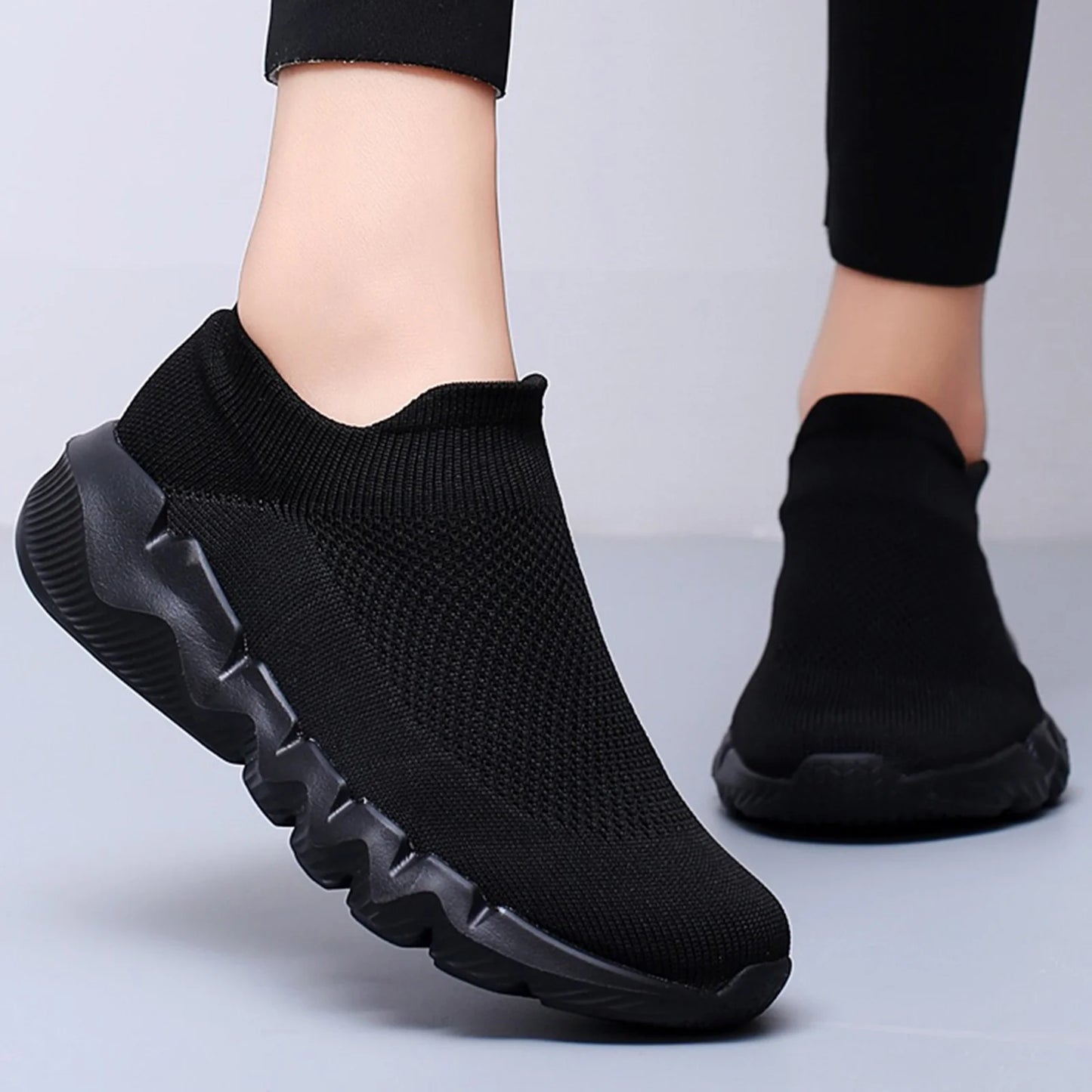 LASUDRAA Women Walking Shoes Casual Slip on Tennis Sneakers Comfort Athletic Gym Shoes for Ladies