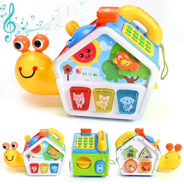 Musical Crawling Sensory Toys for Toddlers 1-3,6-in-1 Activity Cube Montessori Learning Toy for Baby Boys Girls