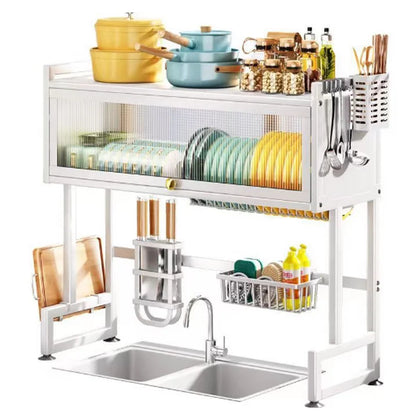 TNTANTS Dish Drying Rack Large Over The Sink Dish Drainer Drying Rack, Large Capacity Stainless Steel Dish Rack, Multifunctional Kitchen Organizers and Storage Rack