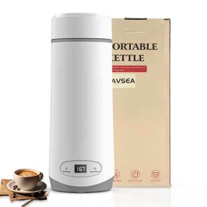 Travel Electric Kettle, Small Portable Tea Coffee Kettle, Hot Water Boiler with 8 Temperature Control,New, White
