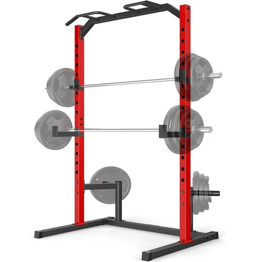 VIBESPARK Squat Rack Power Rack, Multi-Function Adjustable Squat Rack with Pull-up Bar & J-Hooks, Bench Press Rack for Home Gym Fitness Equipment, Power Rack Cage