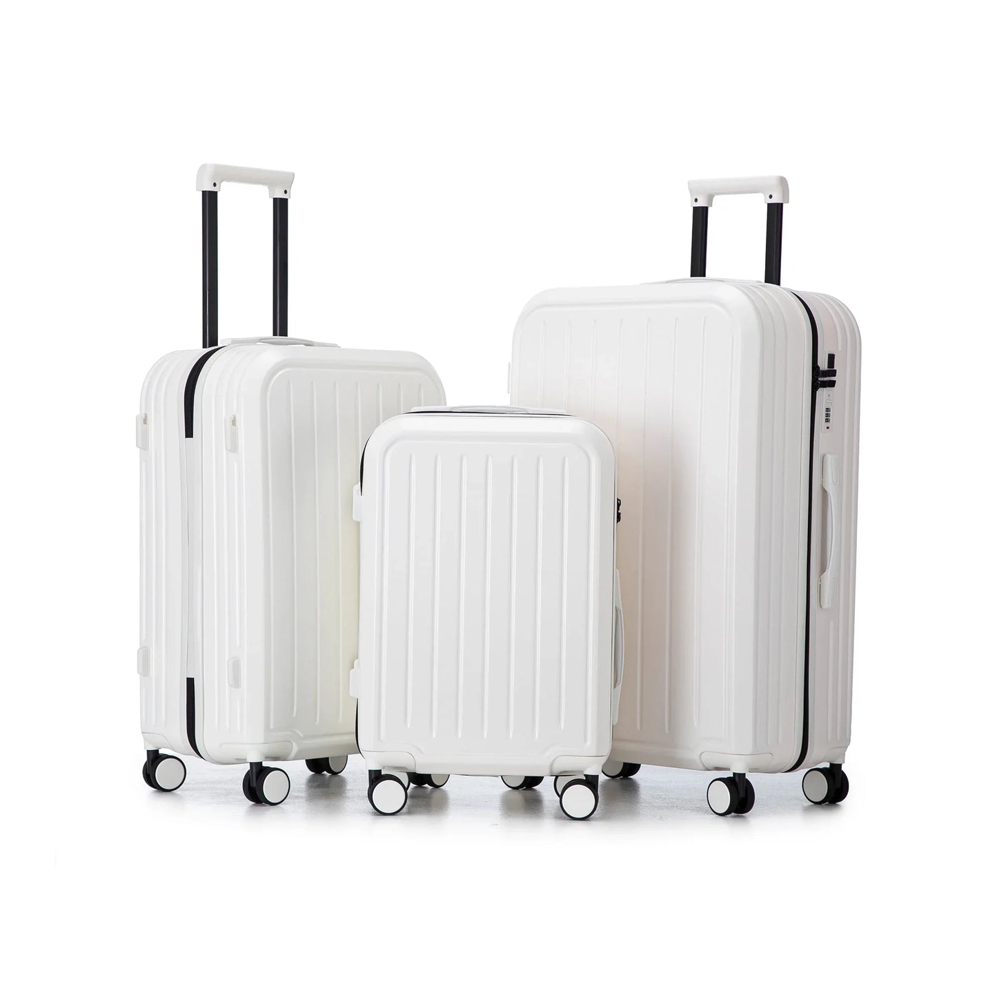 VLDTDRDI 3PCS Luggage Set with Cup Holder,Hardside Carry on Suitcase Sets with 360¡ã Spinner Wheel and USB Port, Portable Lightweight ABS Luggages for Travel, Business(20/24/28)