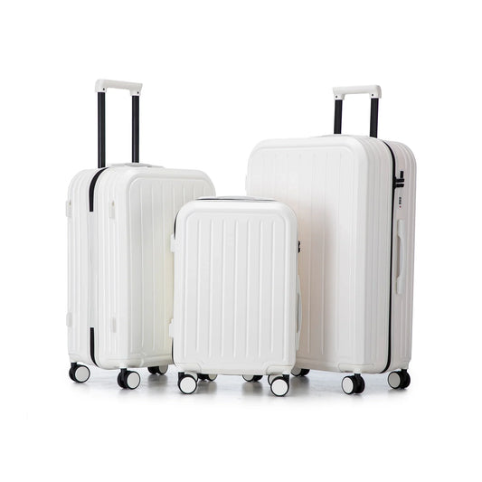 VLDTDRDI 3PCS Luggage Set with Cup Holder,Hardside Carry on Suitcase Sets with 360¡ã Spinner Wheel and USB Port, Portable Lightweight ABS Luggages for Travel, Business(20/24/28)