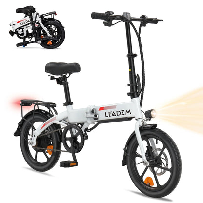 Zimtown 16" Folding Electric Bike for Adults, 350W City Commuter Ebike, Max 15.5MPH, Black