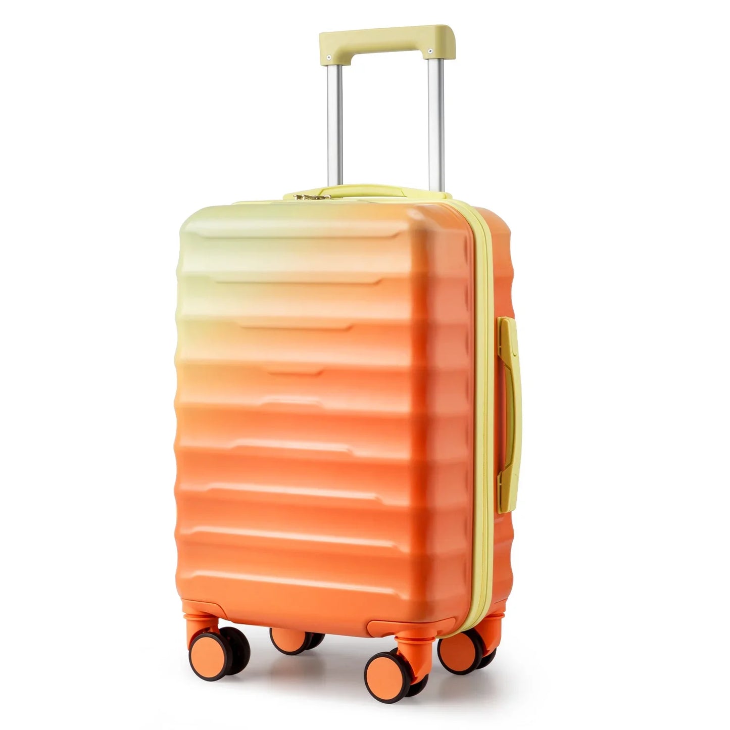 Zimtowm 20" Carry-on Lightweight Luggage Hardside Suitcase with Spinner Wheels and TSA Lock, Yellow Orange