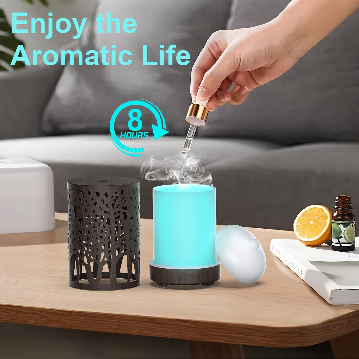Essential Oil Diffuser, Aromatherapy Diffuser with 7 Colors Light, Ultrasonic Mist Humidifier for Home Bedroom