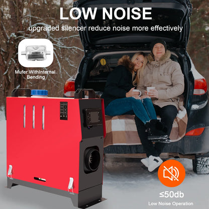 Jacgood 12V 8KW Diesel Air Heater, Black, With LCD Display, Remote Control, Silencer, for Recreational Vehicle