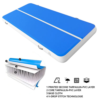 Jacgood 20FTx6.6FT Air Tumbling Track Inflatable Air Gymnastics Mat 8" Thickness for Home /Training/Cheerleading/Yoga/Water Sports with Electric Air Pump