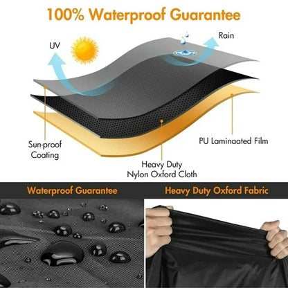 Katinyos Patio Furniture Covers, 4 Piece Outdoor Furniture Covers Waterproof, 420D Heavy Duty Tear-Resistant Patio Chair Covers with Windproof Buckle Strap and Adjustable Drawstring