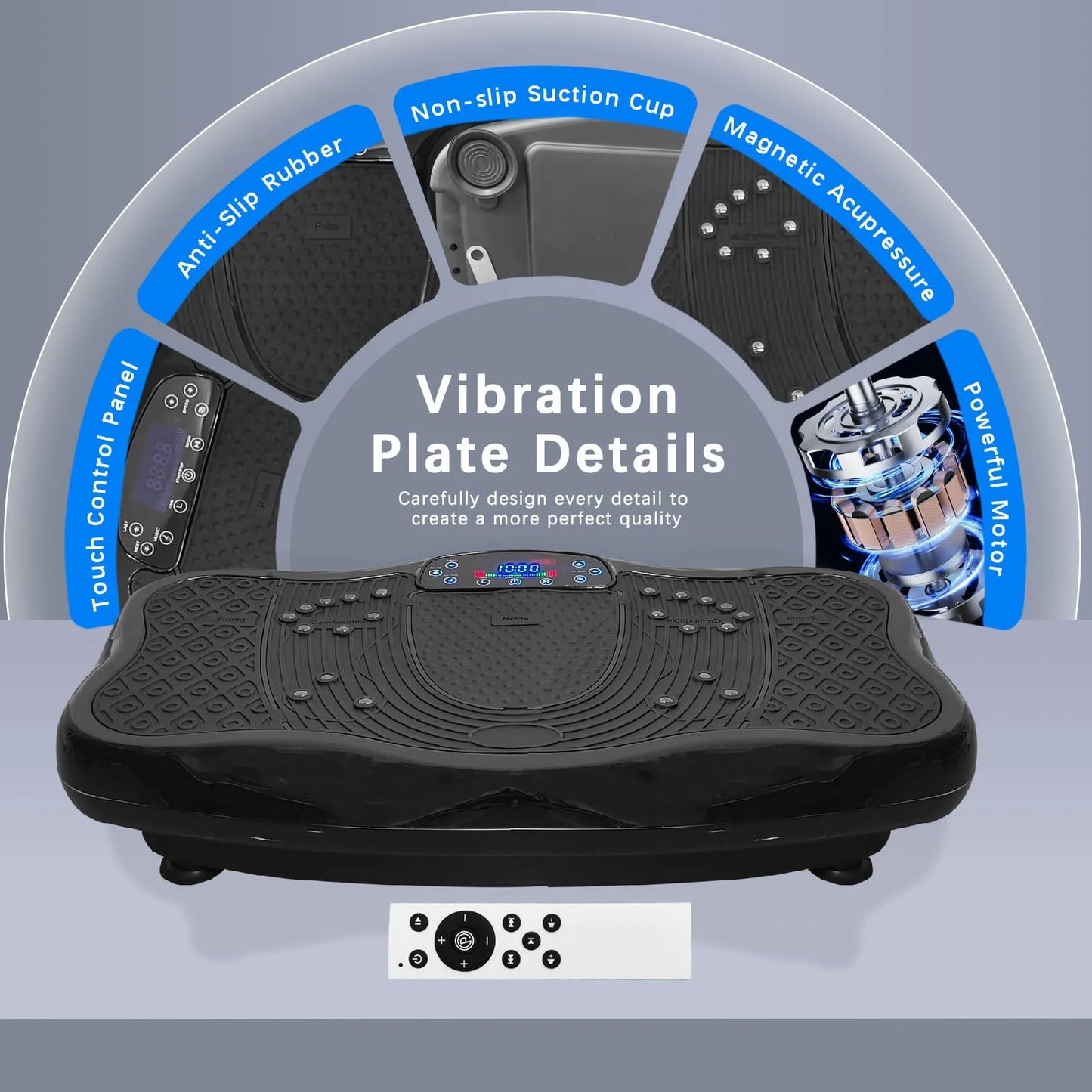 Jacgood XXL Vibration Plate, 330lbs 120 Levels Whole Body Workout Vibration Fitness Platform w/ Resistance Bands - Home Training Equipment for Wellness and Fitness