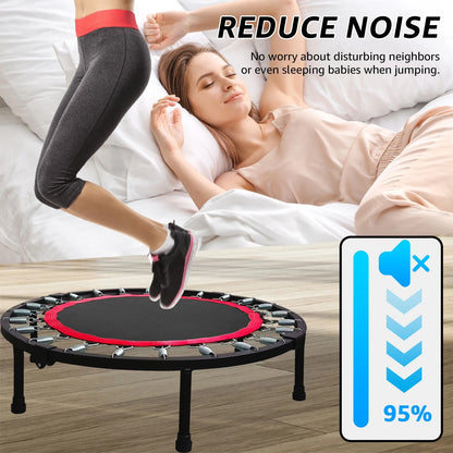 Jacgood 36" Exercise Mini Trampoline, Foldable Rebounder Mini Trampoline for Adult, Fitness Exercise Rebounder Trampoline Indoor Outdoor Workout 440 lb Weight